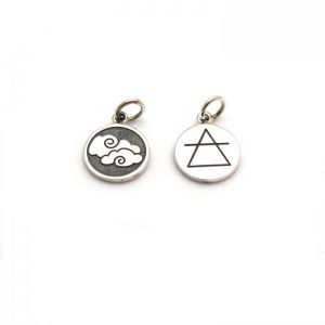 air element tag front and back charms sterling silver